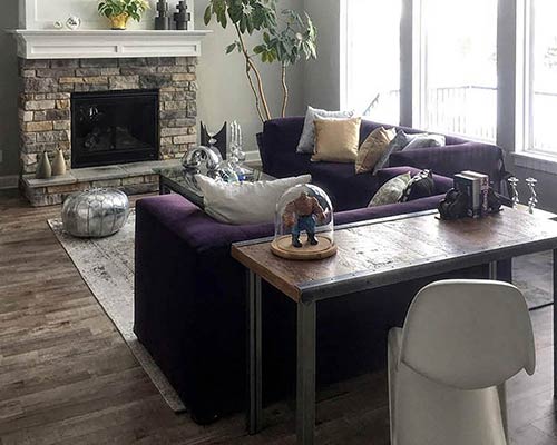 Customer image: Johnny sofa in purple velvet