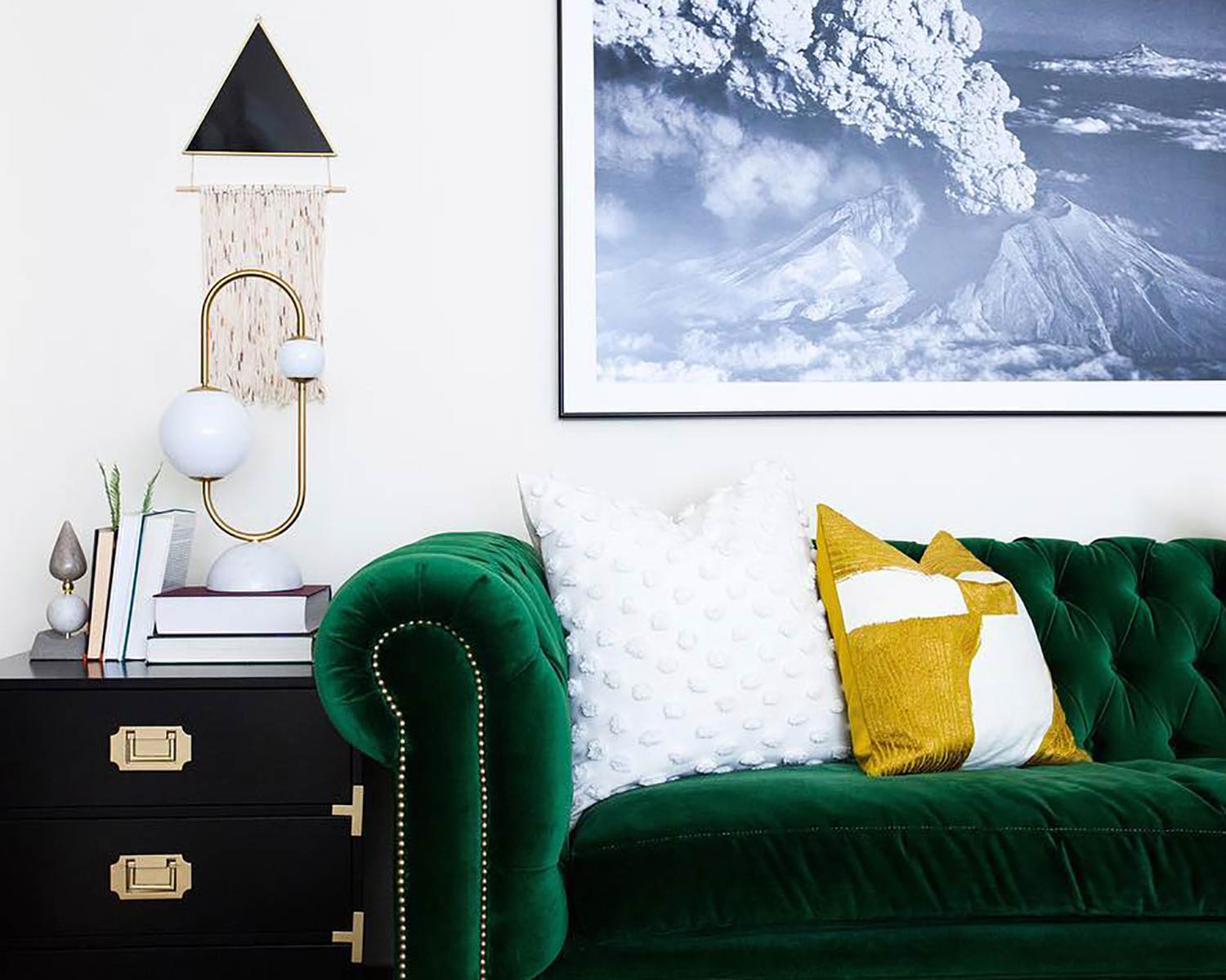 HIggins Chesterfield sofa in green velvet