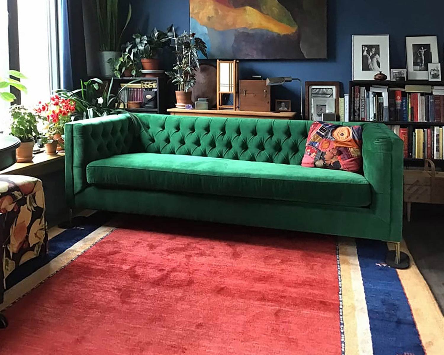 93 Dot sofa in Porto Lawn green velvet