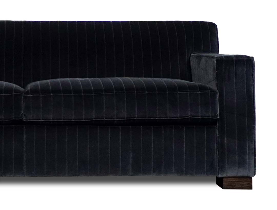Bobby sofa in pinstripe velvet