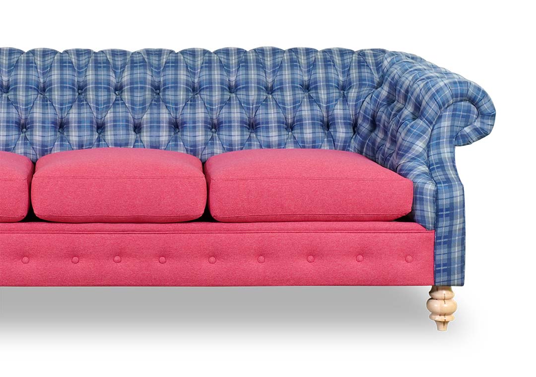 Cecil sleeper sofa in mixed fabric with pattern