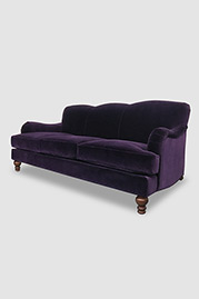 96 Basel tight back English roll arm sofa in Porto Deep Purple velvet