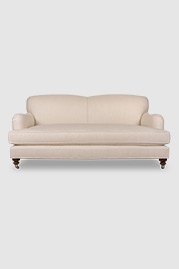 80 Basel tight-back English roll arm sofa in Sailcloth Sailor fabric with caster legs