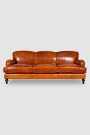 96 Basel tight back English roll arm sofa in Echo Cognac leather