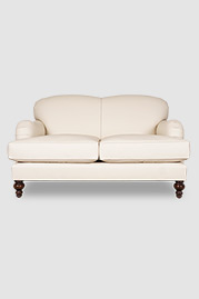 62 Basel tight back English roll arm sofa in Tango Vellum 3800 cream leather