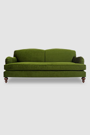 86 Basel tight-back English roll arm sofa in Lafayette Green Grass stain-proof velvet