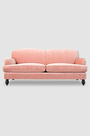 80 Basel tight back English roll arm sofa in Como Rose Water pink velvet