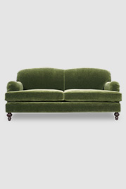 92 Basel English roll arm sofa in Nevada Olive green mohair