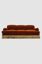Basel sofa in velvet with fringe skirt