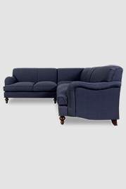 Basel sectional sofa in Montauk Night Sky blue performance linen