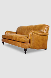 80 Basel tight back English roll arm sofa in Run Wyld Dream Ride leather