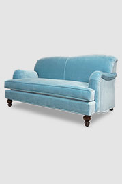 68 Basel English roll arm sofa in Como Cornflower blue velvet