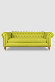 Higgins Chesterfield sofa in Brisa Fresco Pear faux leather