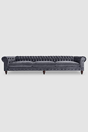 139 Higgins Chesterfield sofa in Como Grey Cloud velvet