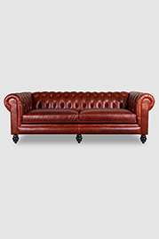 91 Higgins Chesterfield sofa in Florence Brick Path leather