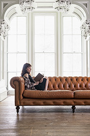 107 Higgins Chesterfield sofa in brown leather