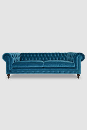 96 Higgins Chesterfield sofa in Como Cyan velvet