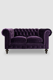 64 Higgins Chesterfield love seat in Como Deep Purple velvet