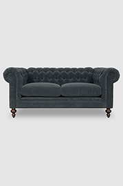 75 Higgins Chesterfield sofa in Lafayette Rock Bay stain-resistant velvet
