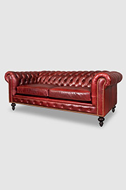 Higgins Chesterfield sofa in Cortina Poppy 4425