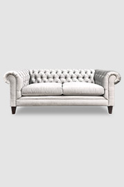 Higgins Chesterfield sofa in Lafayette Gotham grey stain-resistant velvet