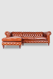 106 Higgins sofa+chaise sectional in Absolute Maraschino leather