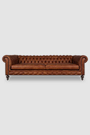 107 Higgins Chesterfield sofa in Run Wyld Gentle Fawn performance leather