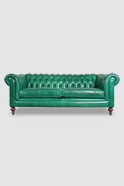 85 Higgins sofa in Mont Blanc Emerald green leather
