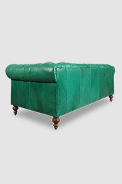 85 Higgins sofa with flat back in Mont Blanc Emerald green leather