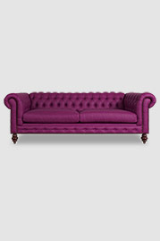 91 Higgins Chesterfield sofa in Brisa Fresco Dahlia purple faux leather