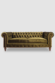 85 Higgins Chesterfield sofa in Prince Celtic green velvet