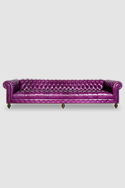 134 Higgins Chesterfield sofa with tufted seat in Mont Blanc Amethyst purple leather