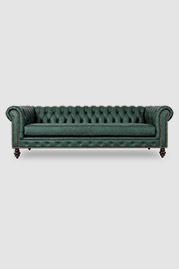 Higgins Chesterfield sofa in Cheyenne Fresh Cut green performance leather