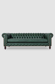 Higgins Chesterfield sofa in Cheyenne Fresh Cut green performance leather