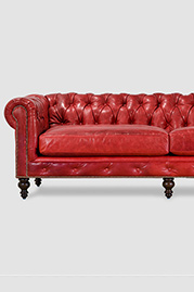 Higgins Large sofa in Mont Blanc Crimson (Tight tufting pattern shown)