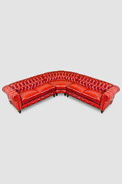 Higgins Chesterfield sectional sofa with radius corner (Tight tufting pattern shown)