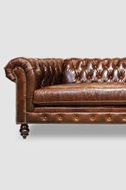 102 Higgins Chesterfield sofa in Ohio Cigar brown leather