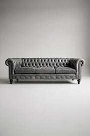 Higgins sofa in Stetson Cinder grey natural leather