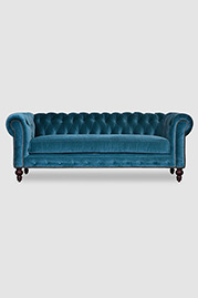 Higgins Chesterfield sofa in Como Bluestone fabric