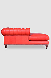 Higgins Chesterfield chaise in Valhalla Cayenne leather