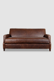78 Howdy sofa in Berkshire Bourbon leather with bench cushion