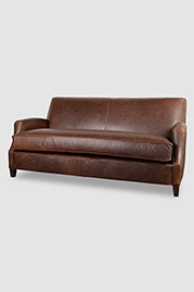 78 Howdy sofa in Berkshire Bourbon leather with bench cushion
