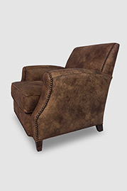 Howdy armchair in brown leather