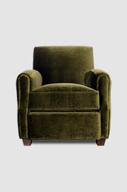 31 Howdy armchair in Como Olive green velvet