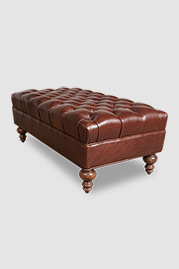 Dagmar ottoman in brown leather