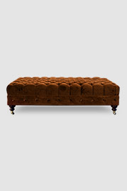 60x30 Dagmar ottoman in Como Cognac velvet