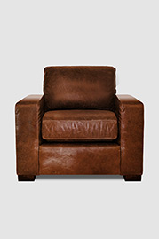 Cole armchair in Berkshire Chestnut vintage brown leather