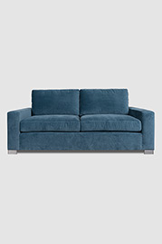 87 Cole sofa in Cannes Harbor blue velvet with metal legs