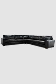 Cole sectional sofa in Caprieze Tire black leather