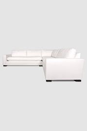 Cole sectional in Sailcloth Salt stain-proof white fabric